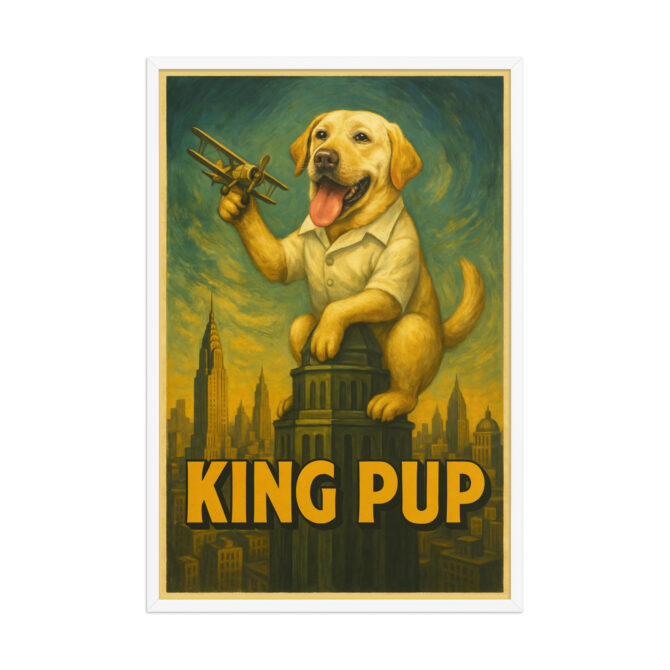 Custom Pet Poster – “King Pup” King Kong-Inspired Framed Artwork - Image 10