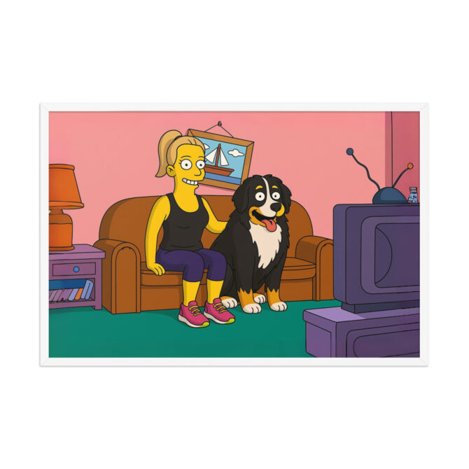 THE SIMPSONS – Custom Couch Scene Poster with You & Your Pet - Image 10