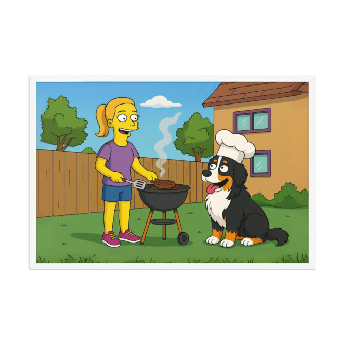 THE SIMPSONS – Backyard BBQ Custom Pet & Owner Poster - Image 10