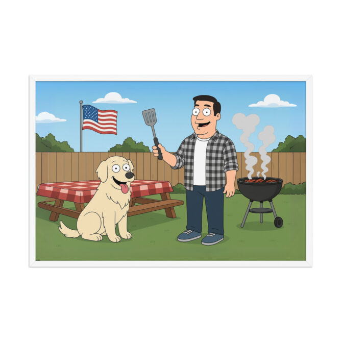 AMERICAN DAD – Backyard BBQ Custom Cartoon Pet Poster - Image 10