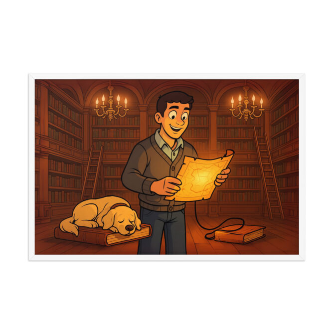 DUCKTALES – Mansion Library Custom Pet & Owner Cartoon Framed Poster - Image 10