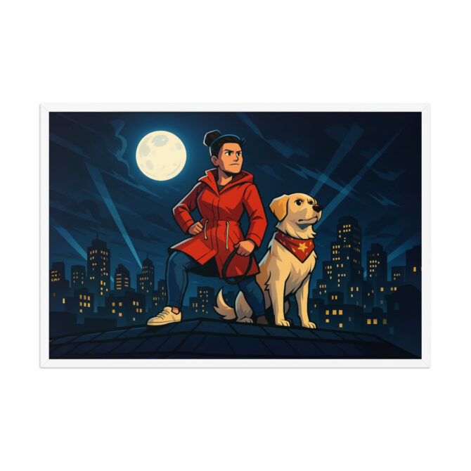 DUCKTALES – Rooftop Hero Scene Custom Pet & Owner Framed Poster - Image 10