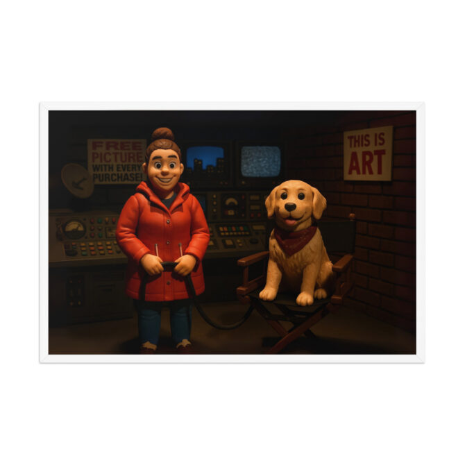 Custom Robot Chicken-Style Pet & Owner Poster – Late-Night Studio Scene - Image 10