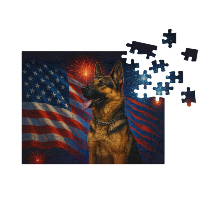 Stars & Stripes Glory – Custom Pet Puzzle with Patriotic Design