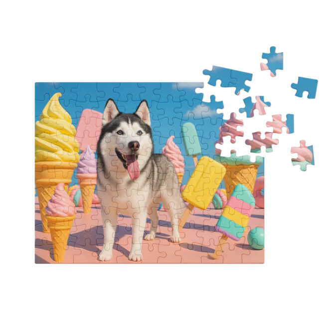 Custom Pet Puzzle – Ice Cream Delight | Personalized Jigsaw with Your Pet Photo - Image 3