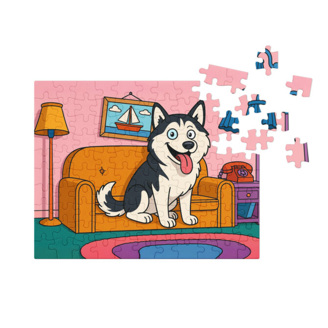 Yellow Family Living Room – Custom Pet Puzzle with Your Pet Photo - Image 3