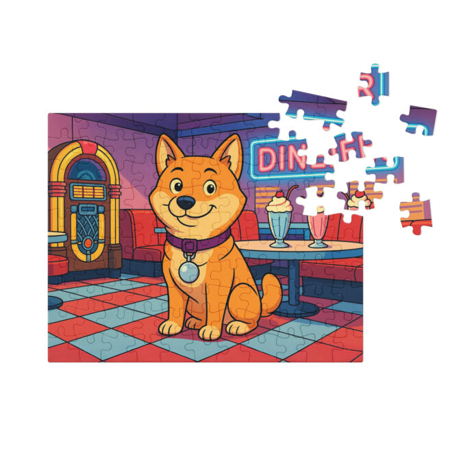 Custom Pet Puzzle – Your Pet in a Retro Diner Artwork - Image 3