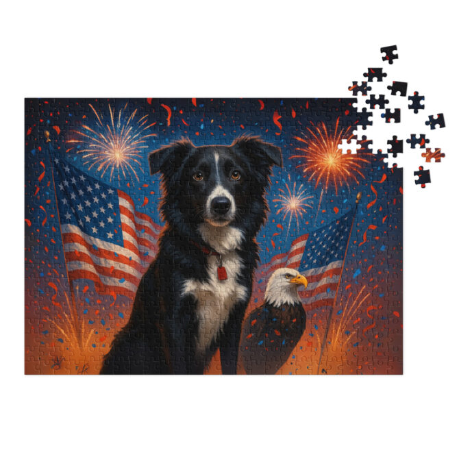 Custom Pet Puzzle – Fourth of July Celebration | Personalized Jigsaw