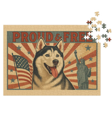 Custom Pet Puzzle – Vintage Americana Poster Design | Personalized Jigsaw Gift
