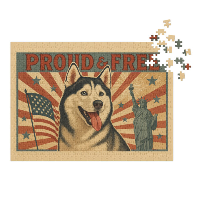 Custom Pet Puzzle – Vintage Americana Poster Design | Personalized Jigsaw Gift