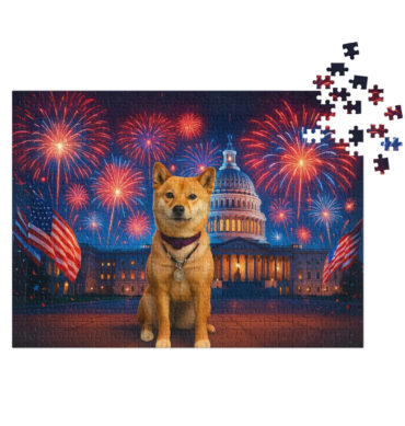 Custom Pet Puzzle – Fireworks Over the Capitol | Personalized Patriotic Pet Jigsaw