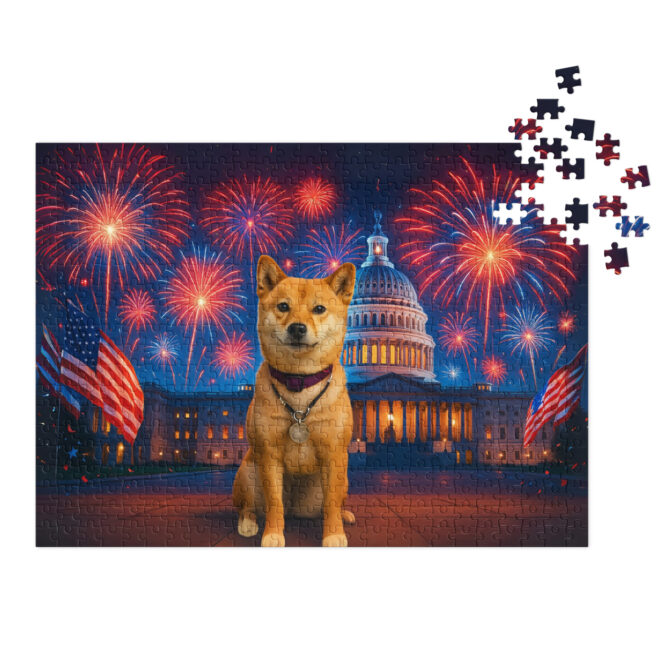 Custom Pet Puzzle – Fireworks Over the Capitol | Personalized Patriotic Pet Jigsaw