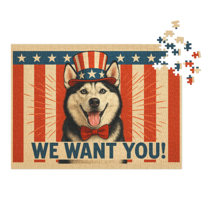 Custom Pet Puzzle – Pet as Uncle Sam Patriotic Design | Unique Gift