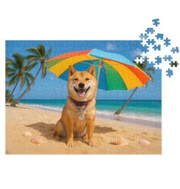 Beach Day Bliss – Custom Pet Puzzle with Your Pet’s Portrait