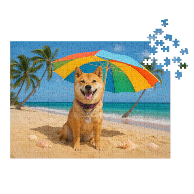 Beach Day Bliss – Custom Pet Puzzle with Your Pet’s Portrait
