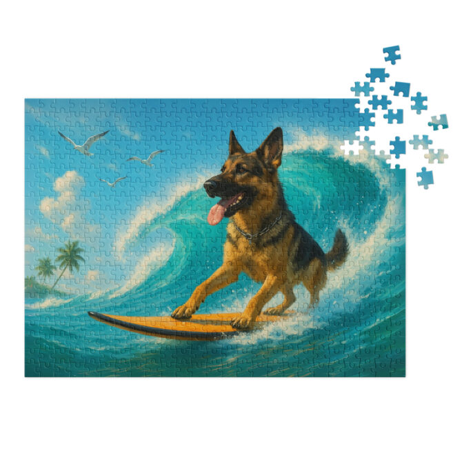 Surf’s Up Custom Pet Puzzle – Personalized Pet Jigsaw With Your Pet’s Photo