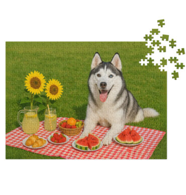 Custom Pet Puzzle – Lemonade Picnic Summer Design | Unique Pet Gift