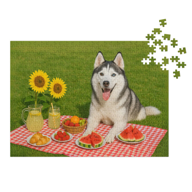 Custom Pet Puzzle – Lemonade Picnic Summer Design | Unique Pet Gift