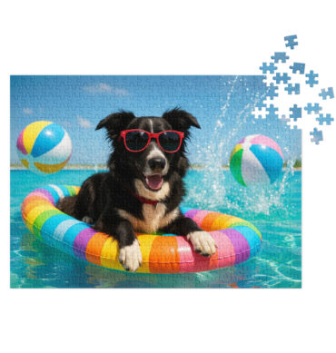 Pool Party Fun – Custom Pet Puzzle with Your Pet’s Photo