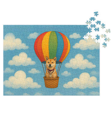 Custom Pet Puzzle – Pet in a Hot Air Balloon | Unique Gift & Home Decor
