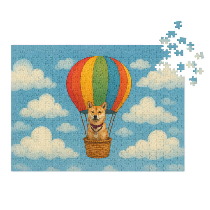 Custom Pet Puzzle – Pet in a Hot Air Balloon | Unique Gift & Home Decor