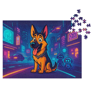 Space Future Fun – Custom Pet Puzzle with Your Pet in Futuristic Cartoon Style