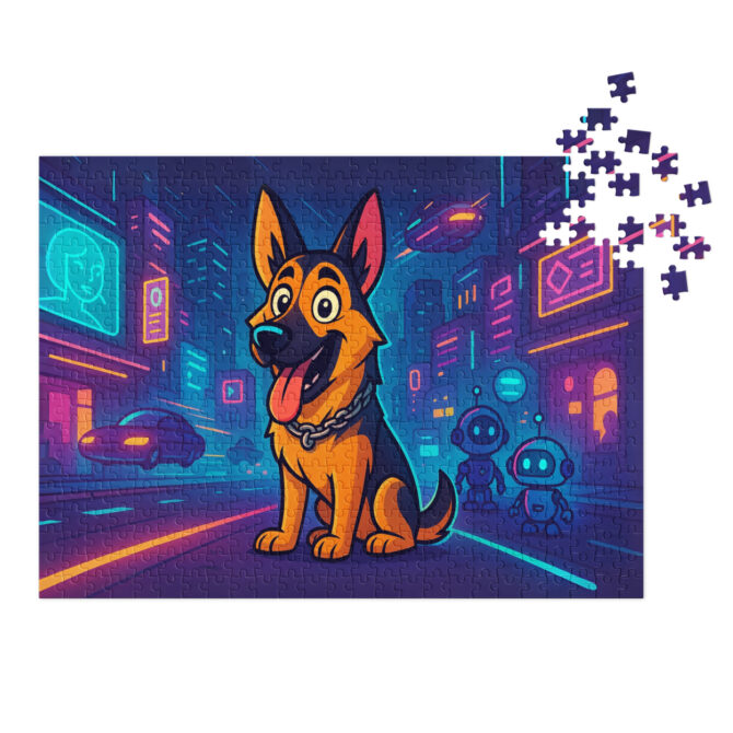 Space Future Fun – Custom Pet Puzzle with Your Pet in Futuristic Cartoon Style