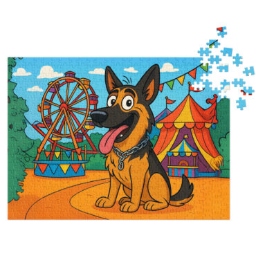 Custom Pet Puzzle – Cartoon Carnival | Unique Pet Jigsaw with Your Pet’s Portrait