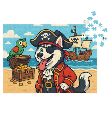 Cartoon Pirate Adventure Custom Pet Puzzle – Personalized Pet Jigsaw Gift