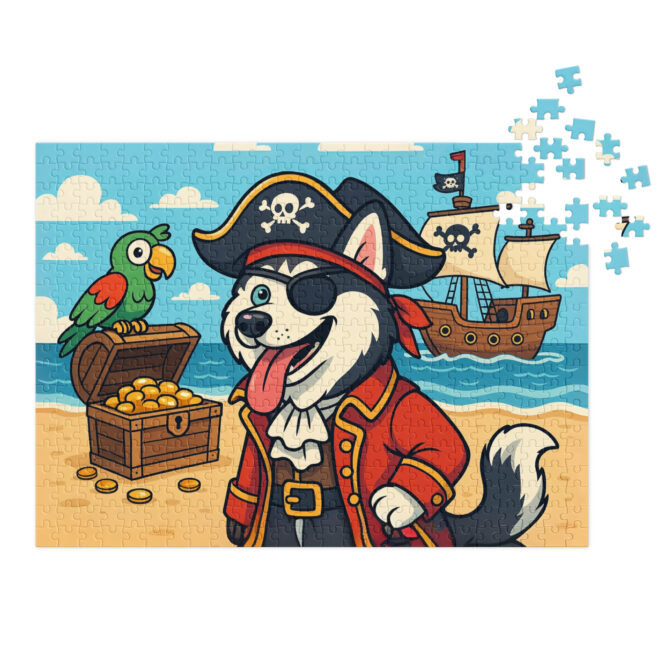 Cartoon Pirate Adventure Custom Pet Puzzle – Personalized Pet Jigsaw Gift