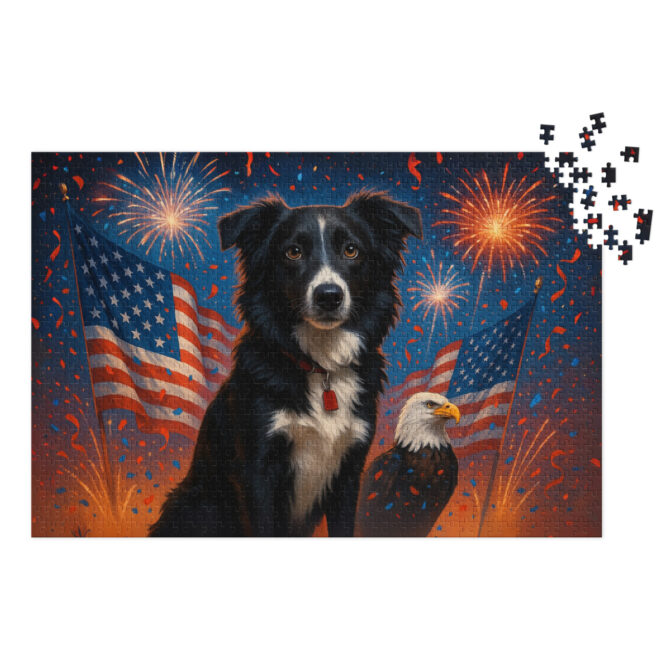 Custom Pet Puzzle – Fourth of July Celebration | Personalized Jigsaw - Image 2