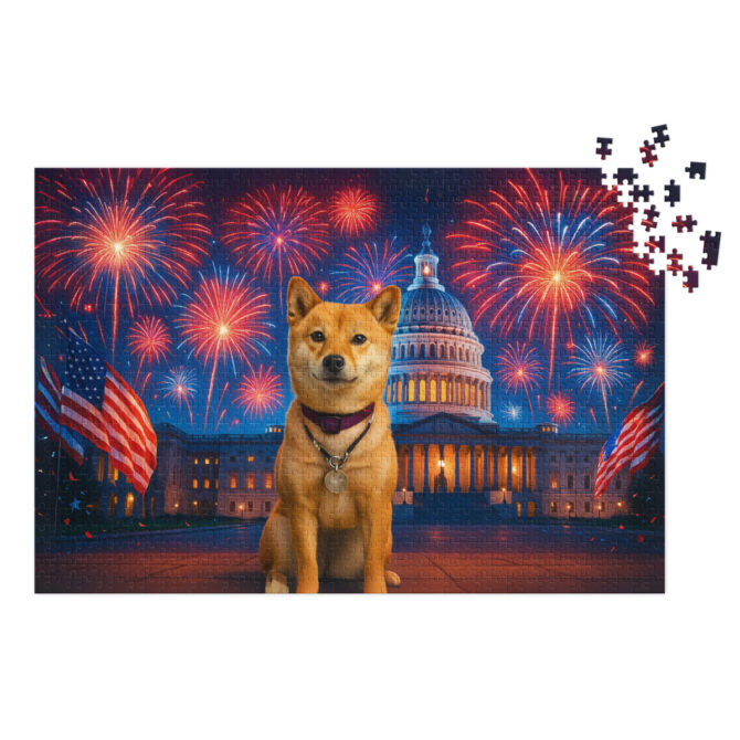 Custom Pet Puzzle – Fireworks Over the Capitol | Personalized Patriotic Pet Jigsaw - Image 2