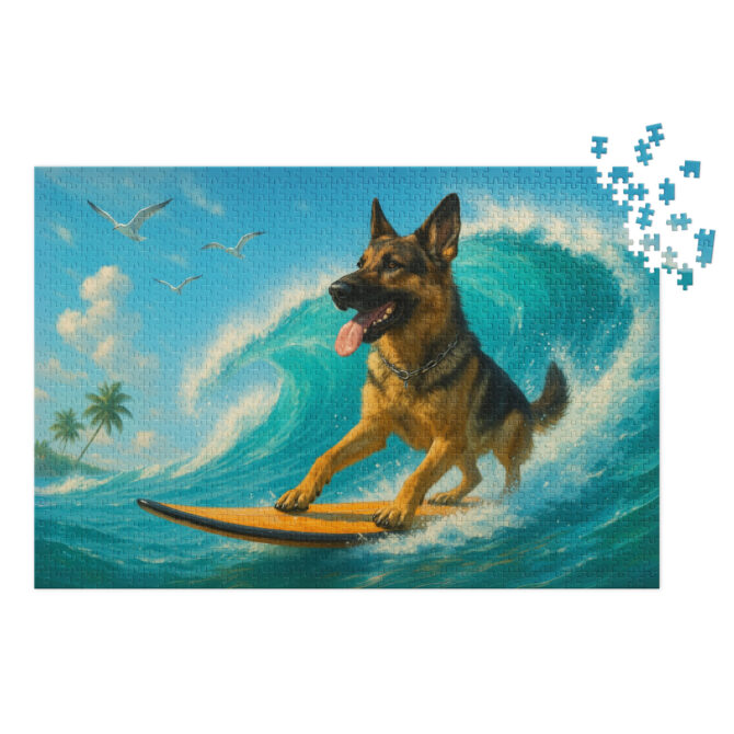 Surf’s Up Custom Pet Puzzle – Personalized Pet Jigsaw With Your Pet’s Photo - Image 2