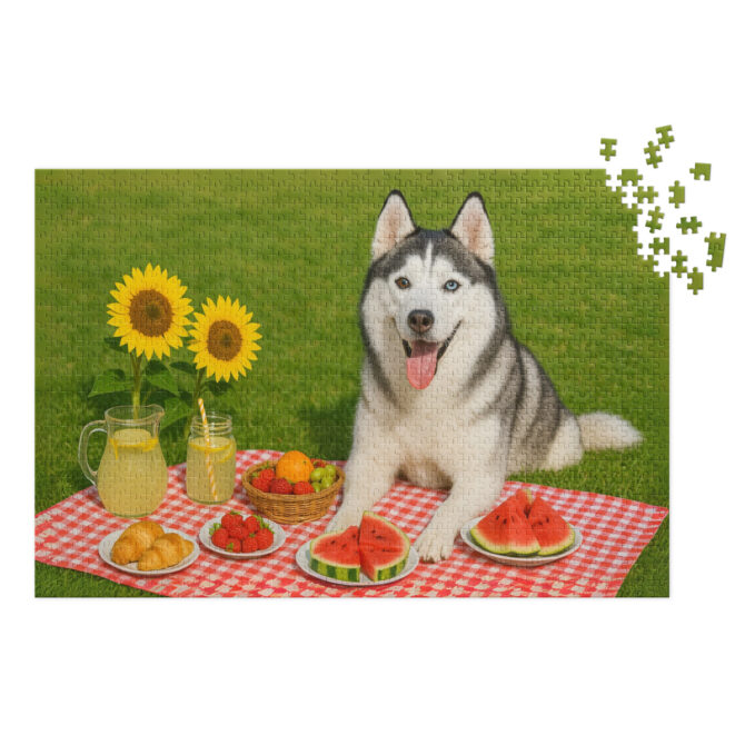 Custom Pet Puzzle – Lemonade Picnic Summer Design | Unique Pet Gift - Image 2