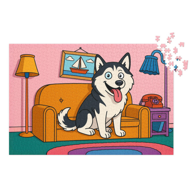 Yellow Family Living Room – Custom Pet Puzzle with Your Pet Photo - Image 2
