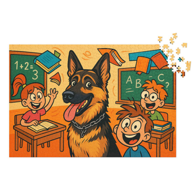 Cartoon Classroom Chaos – Custom Pet Puzzle with Your Pet Photo - Image 2