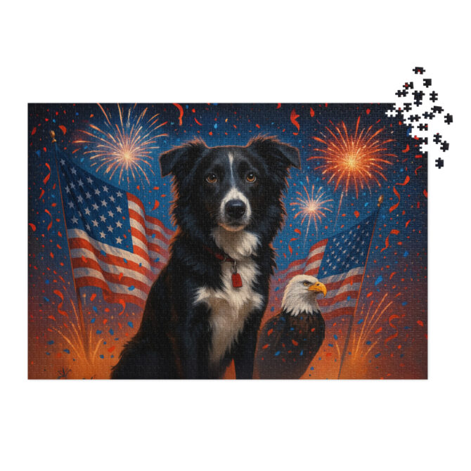 Custom Pet Puzzle – Fourth of July Celebration | Personalized Jigsaw - Image 4