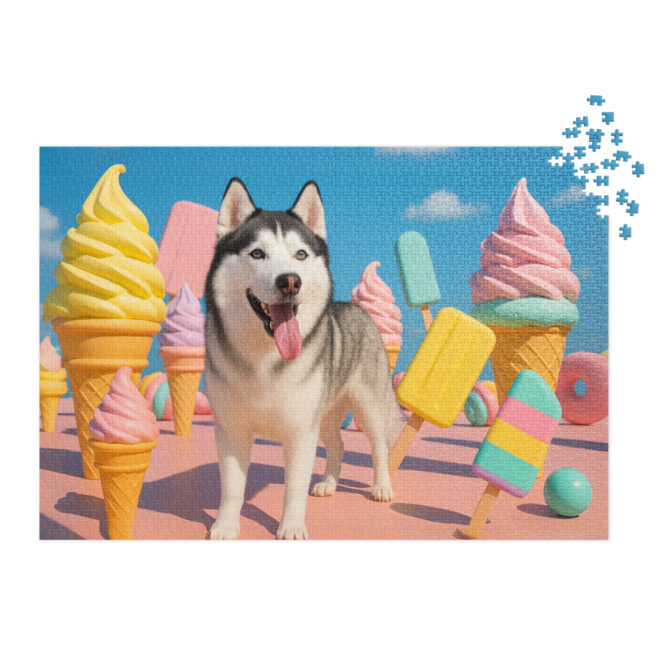 Custom Pet Puzzle – Ice Cream Delight | Personalized Jigsaw with Your Pet Photo - Image 4