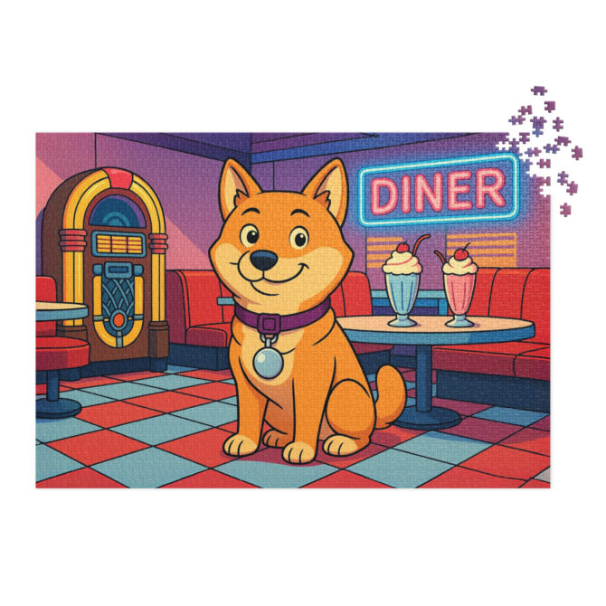Custom Pet Puzzle – Your Pet in a Retro Diner Artwork - Image 4