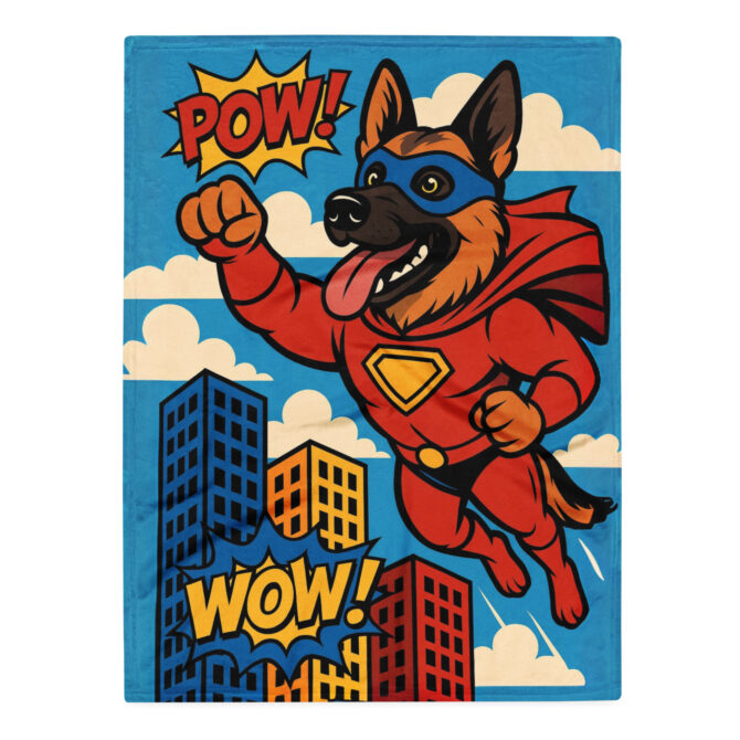 Custom Pet Blanket – Superhero Sidekick Design | Personalized Throw
