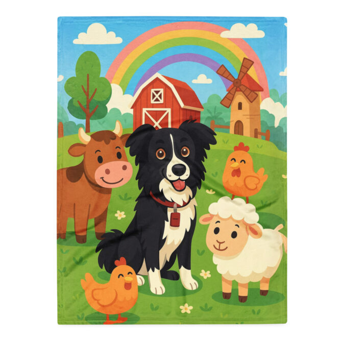 Cartoon Farm Friends – Custom Pet Blanket | Personalized Throw - Image 3