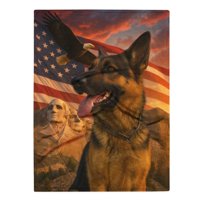 Bald Eagle & Pet Unity – Custom Patriotic Pet Blanket - Image 3