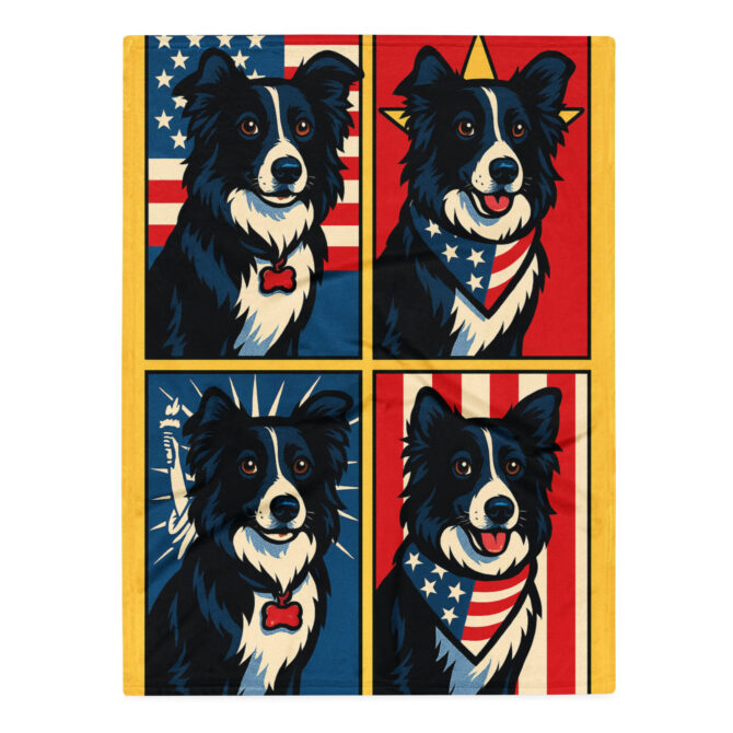 Red, White & Blue Pop Art Custom Pet Blanket | Personalized Throw - Image 3