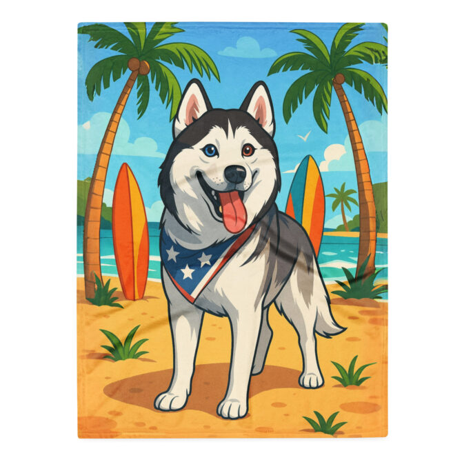 Tropical Beach Paradise – Custom Pet Blanket | Personalized Throw - Image 3