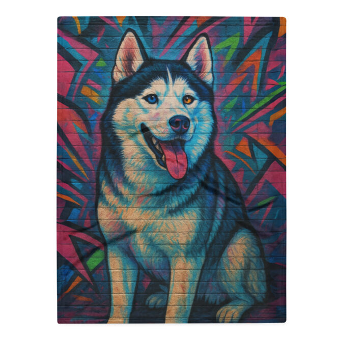 Artistic Graffiti Wall – Custom Pet Blanket with Your Pet’s Portrait - Image 3