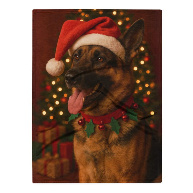 Santa’s Little Helper – Custom Pet Blanket with Your Pet’s Photo - Image 3