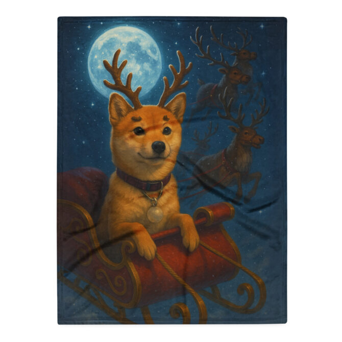 Reindeer Ride Adventure – Custom Pet Christmas Blanket - Image 3