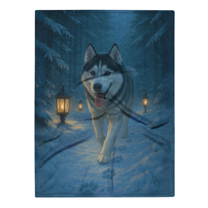 Frosty Forest Walk – Custom Pet Blanket with Your Pet - Image 3