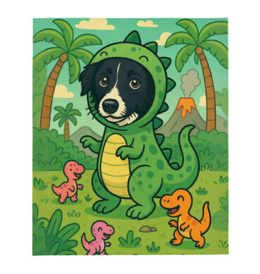 Custom Pet Blanket – Dino Buddy Design | Cozy & Personalized Throw