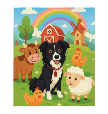Cartoon Farm Friends – Custom Pet Blanket | Personalized Throw